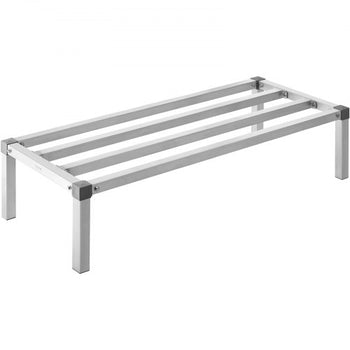 Aluminum Dunnage Rack, 48 x 20 Commercial Food Floor Rack, 12 Off the Floor, 1000 lbs Capacity All-Welded Aluminum Storage Rack, for Storage in Restaurants, Kitchens, Garages and Vehicles