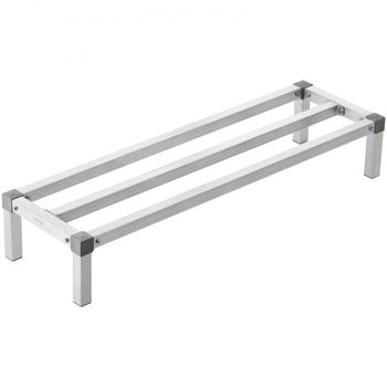 Aluminum Dunnage Rack, 48 x 14 Commercial Food Floor Rack, 8 Off the Floor, 1000 lbs Capacity All-Welded Aluminum Storage Rack, for Storage in Restaurants, Kitchens, Garages and Vehicles