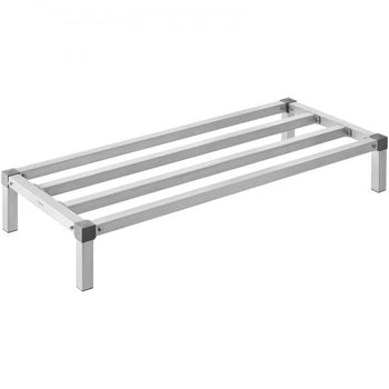 Aluminum Dunnage Rack, 48 x 20 Commercial Food Floor Rack, 8 Off the Floor, 1000 lbs Capacity All-Welded Aluminum Storage Rack, for Storage in Restaurants, Kitchens, Garages and Vehicles