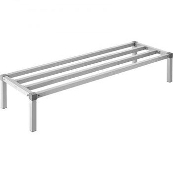 Aluminum Dunnage Rack, 60 x 20 Commercial Food Floor Rack, 12 Off the Floor, 1000 lbs Capacity All-Welded Aluminum Storage Rack, for Storage in Restaurants, Kitchens, Garages and Vehicles