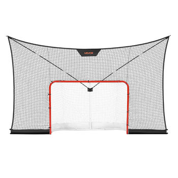Hockey Goal Goal and Backstop Net Set, 12x7 ft Durable Hockey Net with Extended Coverage, Lightweight Portable Complete Training Accessory Set, Easy Assembly, for Youth and Adults