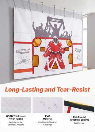 Hockey Shooting Tarp, Shooter Tutor Ice Hockey Goal Practice Target, Tear-proof Premium Net with 7 Holes, Easy Set Up Hockey Net Replacement, Training Equipment for Practicing Shooting Accuracy