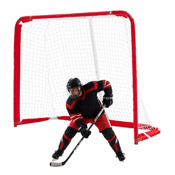 Street Hockey Goal, Heavy-Duty Steel Street + Roller Hockey Nets, Durable Hockey Net for Indoor Outdoor Use, Lightweight Portable Training, Easy Assembly for Backyard Park Garage, 55.9 x 44.5 in