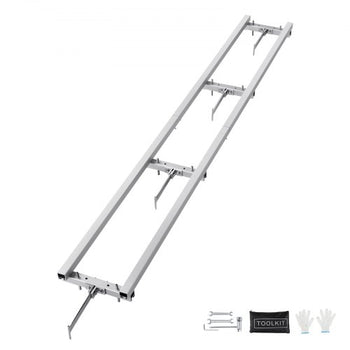 Rail Mill Guide System, 9 ft Milling Guide, 4 Crossbar Kits Chainsaw Mill Rail Guide, Aluminum Adjustable Saw Mill Rail System Work with Chainsaw Mills for Builders and Woodworkers