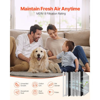 Electrostatic Air Filter, 20x25x4 inch Washable & Reusable Aluminum AC/HVAC Furnace Filter, MERV 8 Long Lifetime, Home or Office (Actual Size: 19.37 x 24.37 x 3.58 in)