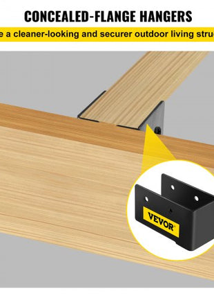 Concealed Joist Hanger, 2"x4" Outdoor Accent Concealed-Flange, Pack of 24 Concealed Joist Bracket, Q235 Steel Plate Powder-Coated Concealed Face Mount Joist Hanger Inner 40x91 mm for Beam Swing
