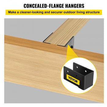 Concealed Joist Hanger, 2"x4" Outdoor Accent Concealed-Flange, Pack of 24 Concealed Joist Bracket, Q235 Steel Plate Powder-Coated Concealed Face Mount Joist Hanger Inner 40x91 mm for Beam Swing