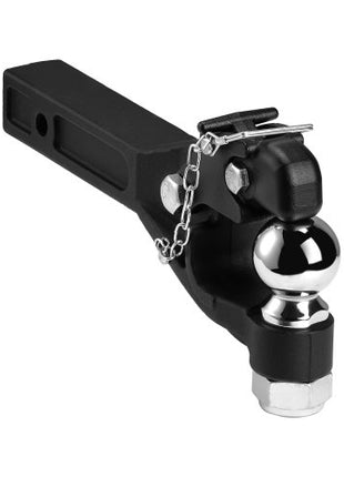 Pintle Hook, 20000 lbs, Pintle Hook Hitch for 2-inch Hitch Hook Military Receiver, Combination 2-5/16-inch Hitch Ball, Fits 2.5 to 3-inch Lunette Ring, 15.6-inch Length, Black Powder Coat