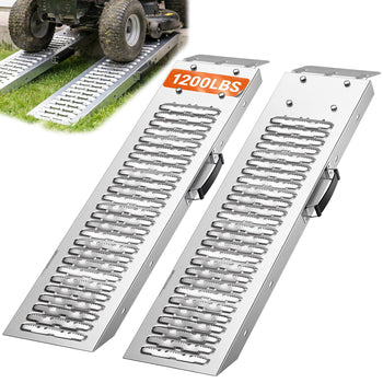 Trailer Ramps, 2PCS 39 x 9 in, Heavy-Duty Steel ATV Ramp Set with Anti-Slip Plates, 1200LBS Combined Capacity Loading Ramps for Motorcycles, Lawn Mowers, Farm Tractors, Carts