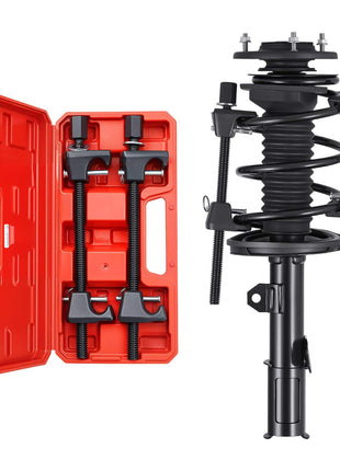 Strut Spring Compressor, 2 Pack, Heavy Duty Coil Spring Compressor Tool with 10.4 Inches(256 mm) Range, Compatible with 0.86 inches(22 mm) Hex Sockets, Fit for Car Truck Motorcycle, Black