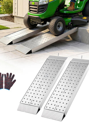 Aluminum Trailer Ramps, 2PCS 39 x 12 in, Heavy-Duty ATV Ramp Set with Anti-Slip Plates, 3000LBS Combined Capacity Loading Ramps for Motorcycles, Lawn Mowers, Farm Tractors, Carts