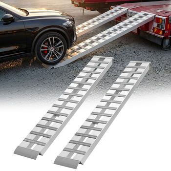 Aluminum Trailer Ramps, 2PCS 96 x 15 in, Heavy-Duty Truck Ramp Set, 10000LBS Combined Capacity ATV Loading Ramps for Pickup Trucks, Motorcycles, Lawn Mowers, Cars, Farm Tractors, Carts