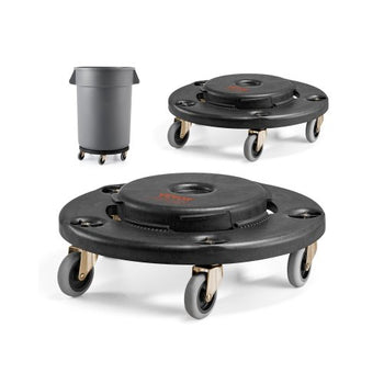 Trash Can Dolly, Fit 20, 32, 44, 55 Gallon Containers, 2 Packs Round Trash Can Roller Base with 4 Lockable Wheels, 500lbs Heavy Duty Barrel Dolly, Multi-Functional Rolling Dolly Cart