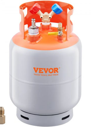 Refrigerant Recovery Tank with Float Switch - 30 lb. Capacity ac Recovery Tank with ¼ to ½ Adaptor, Reusable Recovery Tank HVAC for All Refrigerant, Prevent Overflow, with Trace Amount of N?