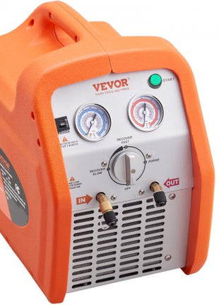1 HP Refrigerant Recovery Machine - Dual Cylinder Portable AC Recovery Machine with High Pressure Protection 120V 60Hz Recovery Machine HVAC for Vapor Liquid Refrigerant, Car Air Conditioning