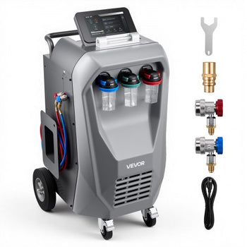 Fully Automatic Refrigerant Recovery Machine for R134a, ?98.5% Accuracy, 10.1-Inch Touch Screen, AC Recovery, Vacuum, Recharging and Flushing for Standard & High Voltage Automotive A/C Systems