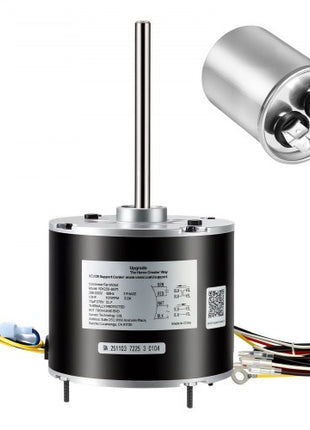 Condenser Fan Motor with Capacitor, 1/3HP 1075RPM 208-230V, Compatible with GE Genteq K55HXGDD-81195 5KCP39GGY209AS, Fasco D925 D7908, Dayton EM3729F, Century FSE1036SV1, Rheem Ruud 51-100998-05