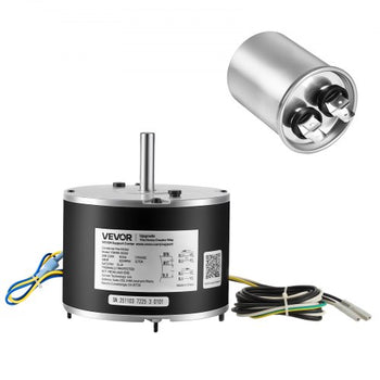 Condenser Fan Motor with Capacitor, 1/8HP 825RPM 208-230V, Replacement for GE Genteq Carrier Bryant Payne 5KCP39KFUA99S D159176P01 X70370245010 X70370245-01 5KCP39GGV570S