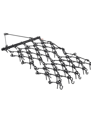 Drag Harrow, 4 x 4 ft Durable Chain Harrow with 69 Sharp Teeth, Suitable for ATV UTV Tractor, Ideal for Soil Preparation, Seeding, Smoothing Landscapes, and Yard Gravel Driveway Maintenance