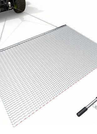 Drag Harrow, 6.6 x 4 ft, High-Efficiency Chain Harrow Rake, ATVs UTVs Tractors Attachments, Durable Galvanized Steel Mesh Drag Mat with Towing Chain, for Gravel Driveway Ruts Farm Field Leveling
