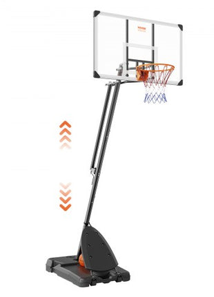 Basketball Hoop, 7.6-10 ft Adjustable Height Portable Backboard System, 54 inch Basketball Hoop & Goal, Kids & Adults Basketball Set with Wheels, Stand, and Fillable Base, for Outdoor/Indoor