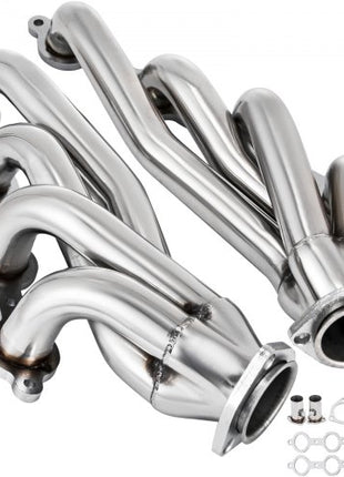 Exhaust Header Set 1 3/4" Exhaust Turbo Headers, Stainless Steel Exhaust Manifold Headers, Shorty Engine Conversion LS Swap Exhaust Headers for Chevy LS1 LS2 LS3 LS6 LS10 SUV/Truck Car