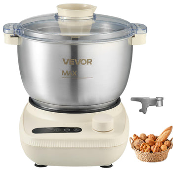 Dough Mixer 5.3 Quart Electric Dough Maker with Ferment Function, for Pizza, Pasta, and Sourdough, 304 Stainless Steel Bowl, Timer, Face-up Control Panel, Household Dough Kneading Machine