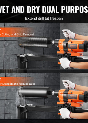 Core Drill Machine, 0.8-11.8in Drilling Diameter Diamond Core Drill Rig with Stand and Core Drill Bit, 3500W Rugged Concrete Core Drill, Wet and Dry Use, For Concrete, Brick, Marble