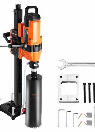 Core Drill Machine, 0.8-11.8in Drilling Diameter Diamond Core Drill Rig with Stand and Core Drill Bit, 3500W Rugged Concrete Core Drill, Wet and Dry Use, For Concrete, Brick, Marble