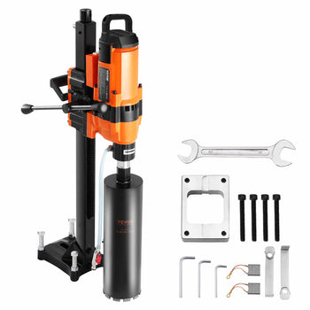 Core Drill Machine, 0.8-11.8in Drilling Diameter Diamond Core Drill Rig with Stand and Core Drill Bit, 3500W Rugged Concrete Core Drill, Wet and Dry Use, For Concrete, Brick, Marble
