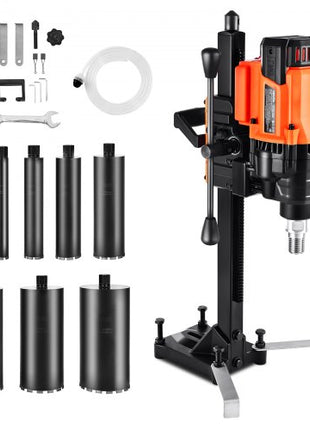 Diamond Core Drilling Machine, 0.8-8 in Drilling Diameter, Stand-Mount Dry and Wet Concrete Core Drill Rig with 8 Drill Bits, 800 RPM Speed, UNC1 1/4-7 Thread, for Concrete Brick Stone, 3000W