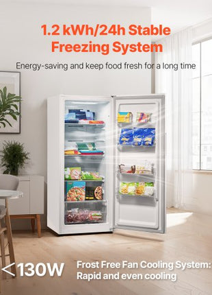 Convertible Freezer/Refrigerator, 14 Cu.Ft Frost Free Upright Freezer with Temp Control Panel, Door Open too Long Alarm, Adjustable Shelves and LED, Standing Fridge for Kitchen, Office, Garage