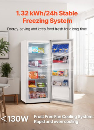 Convertible Freezer/Refrigerator, 17 Cu.Ft Frost Free Upright Freezer with Temp Control Panel, Door Open too Long Alarm, Adjustable Shelves and LED, Standing Fridge for Kitchen, Office, Garage