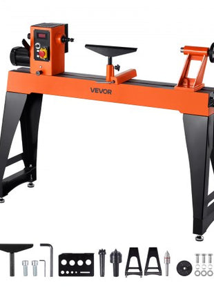Woodworking Lathe, 1.5 HP, Wood Lathe Machine with 0 to 3200 RPM Variable Speed, 16 x 40 in Workbench, Brushless DC Motor, Cast Iron Body, Tool Rest, for Medium to Large Projects Woodworking