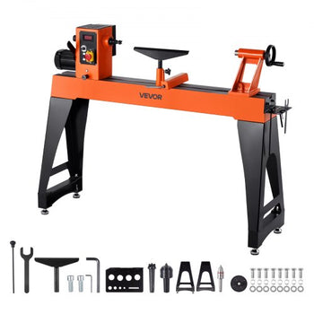 Woodworking Lathe, 1.5 HP, Wood Lathe Machine with 0 to 3200 RPM Variable Speed, 16 x 40 in Workbench, Brushless DC Motor, Cast Iron Body, Tool Rest, for Medium to Large Projects Woodworking