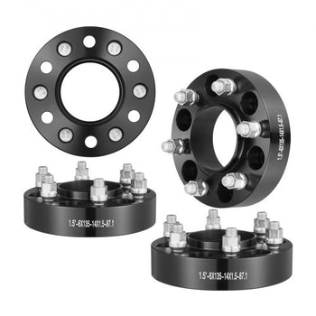Wheel Spacers, 1.5" 6"x5.3" Wheel Adapters, 6 Lug Forged Spacer, 87.1 mm Bore Hubcentric M14 x1.5 Studs Spacers, Fit for Ford F150, Expedition, Lobo, Navigator, 4 PCS Black