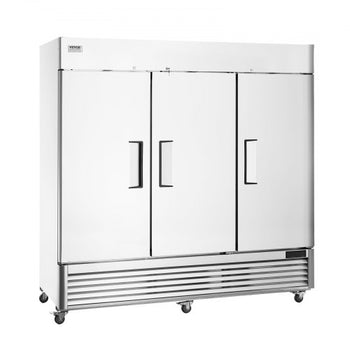 Commercial Freezer 60.42 Cu.ft, Reach In 82.5" W Upright Freezer 3 Doors, Auto-Defrost Stainless Steel Reach-in Freezer with 12 Adjustable Shelves, -13 to 5? Temp Control, LED Lighting, 4 Wheels