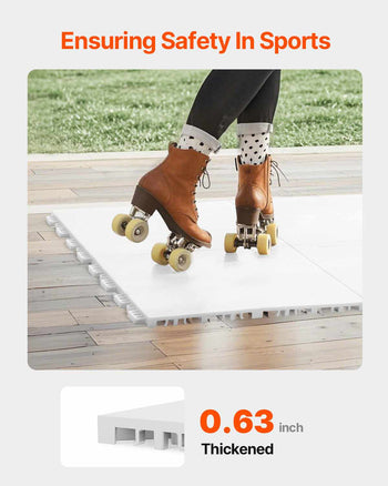 Dryland Tiles for Hockey Floor Mat, 12 x 12 in 15 Pcs Interlocking Versatile Training Surface, Dance Floor Tiles, Hockey Training Equipment Board for Shooting (Ash Gray, 15 sq. ft/Box)