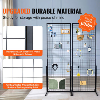 Black metal wire shelving unit with a sturdy frame, rust-proof finish, and a 60 lbs weight capacity for efficient storage.
