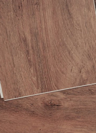 Interlocking Vinyl Floor Tiles 48 x 7.3 inch, 10 Tiles 5.5mm Thick Snap Together, Deep Brown Wood Grain DIY Flooring for Kitchen, Dining Room, Bedrooms & Bathrooms, Easy for Home Decor