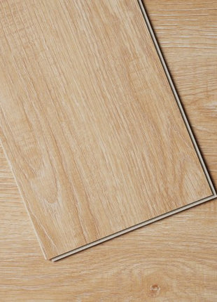 Interlocking Vinyl Floor Tiles 48 x 7.3 inch, 10 Tiles 5.5mm Thick Snap Together, Natural Wood Grain DIY Flooring for Kitchen, Dining Room, Bedrooms & Bathrooms, Easy for Home Decor