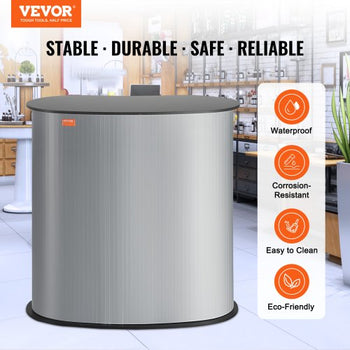 Portable Tradeshow Podium Table, 35.43" x 19.29" x 37.01", Display Exhibition Counter Stand Booth Fair with Wall, Foldable Promotion Retail Bar Table Pop Up Podium Counter with Carrying Bag