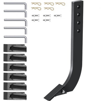 Tuspuzz Box Blade Shank, 18\'\' Scarifier Shank, 4 Holes Box Scraper Shank, Ripper Shank with Removable Tapered Teeth and Pins, Adjustable Shanks Assembly for Replacement, Digging, Plowing, 5PCS