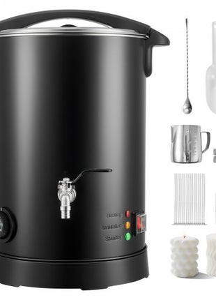 Wax Melter for Candle Making, 10.6 Qts, Fast and Even Heating, with Easy Pour Spout and Temperature Control, Hourglass Base for Non-Stick Smooth Flow, Wax Melting Pot for Making Candles Soaps