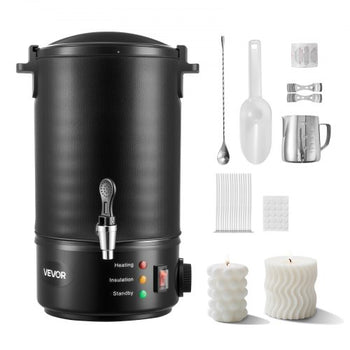 Wax Melter for Candle Making, 8.5 Qts, Fast and Even Heating, with Easy Pour Spout and Temperature Control, Grooved Base for Non-Stick and Smooth Flow, Wax Melting Pot for Making Candles Soaps