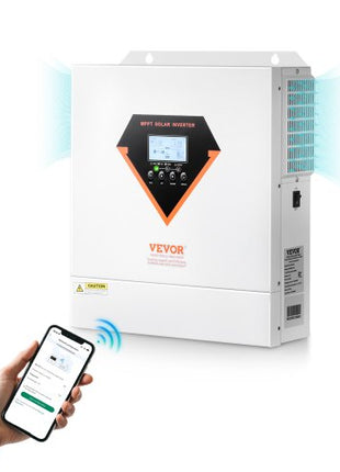 Hybrid Solar Inverter, 3000W, All in One Pure Sine Wave Power Inverter Charger, 24V DC to 110/120V AC, with Built-in 100A MPPT Solar Controller, for Off-Grid System Lead Acid Lithium Battery