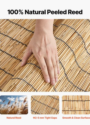 Natural Reed Fencing, 5.58 x 16.4 ft, Decorative Natural Reed Fencing Roll, Decorative Fence for Backyard Garden Divider, Privacy Screen Panel Curtain for Balcony Patio Garden Backyard Outdoor