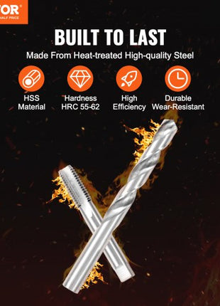 Helicoil Thread Repair Kit, 338-Piece SAE and Metric Rethreading Tool Kit, M5, M6, M8, M10, M12, 1/4", 5/16", 3/8", 7/16", 1/2", HSS Drill Bits Thread Inserts Taps Breakoff Installation Tools