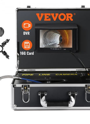 Sewer Camera, 100 ft/30 m, 7" Screen Pipeline Inspection Camera with DVR Function, Waterproof IP68 Camera, 12 pcs Adjustable LEDs, with a 16 GB SD Card for Sewer Line, Duct Drain Pipe Plumbing