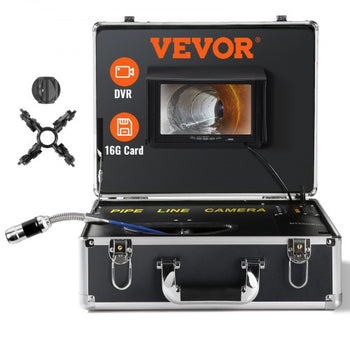 Sewer Camera, 165 ft/50 m, 7" Screen Pipeline Inspection Camera with DVR Function, Waterproof IP68 Camera, 12pcs Adjustable LED, with a 16 GB SD Card for Sewer Line, Duct Drain Pipe Plumbing
